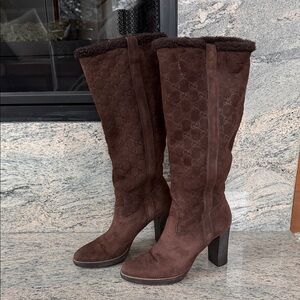 Gucci  Brown Suede Women's Boots